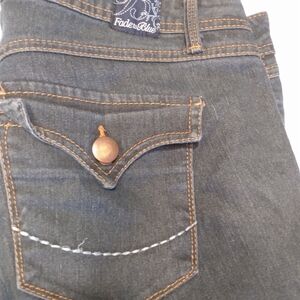 Fade To Blue Wide Leg Capri Jeans Women's Size 12 Resort Beach Sailor